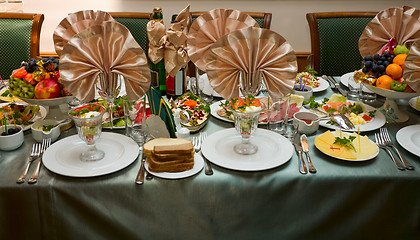 Image showing The served table at restaurant