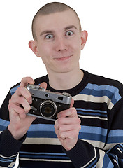 Image showing Young man with camera