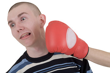 Image showing Man taking a punch