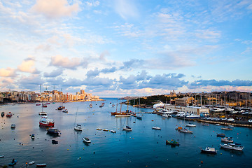 Image showing Sunset in Sliema, Malta