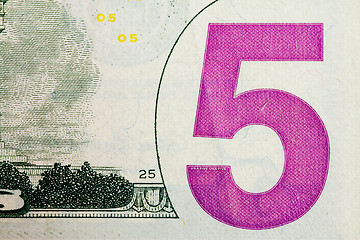 Image showing Five dollars
