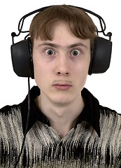 Image showing Man in ear-phones