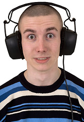 Image showing Man in ear-phones