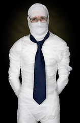 Image showing Man in bandage with eyeglasses and  the cravat