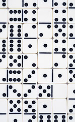 Image showing Background from white dominoes pieces