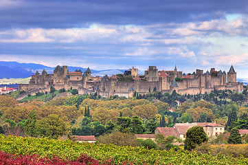 Image showing Carcassonne-fortified town