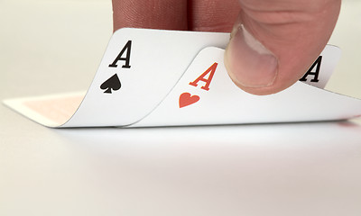 Image showing The ace of hearts and ace of spades