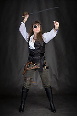 Image showing The girl - pirate with eye patch
