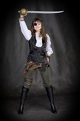 Image showing The girl - pirate with eye patch