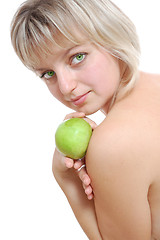 Image showing beauty with apple