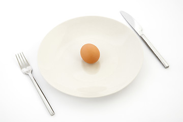 Image showing one egg on white plate