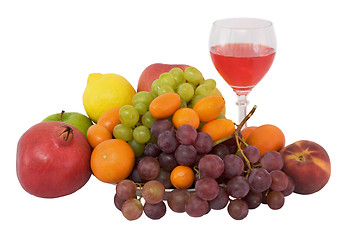 Image showing Bright still life with wine