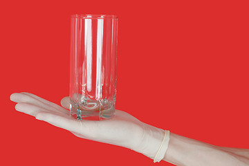 Image showing Glass of water on hand