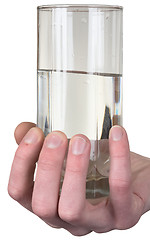 Image showing Glass of water on hand