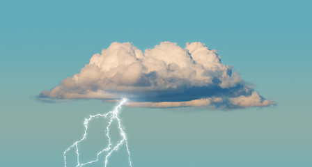 Image showing Cumulus cloud with lightning