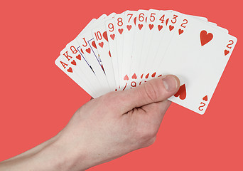 Image showing Playing cards on hand