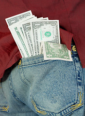 Image showing Dollars in hip-pocket