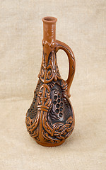 Image showing Ancient clay brown bottle