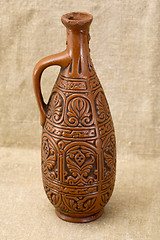 Image showing Ancient clay large bottle