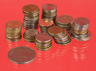 Image showing Rolls of the metal russian coins