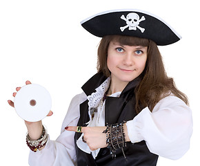 Image showing Pirate - woman with disc