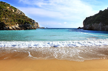 Image showing Paleokastritsa beach, Corfu, horizontal