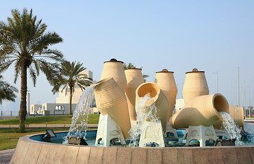 Image showing Water pot feature, Doha, Qatar