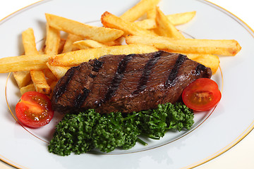 Image showing Steak and french fries