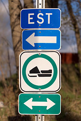 Image showing Snowmobile Road Sign