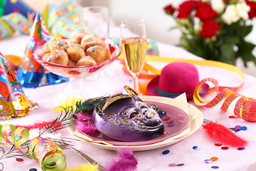 Image showing Carnival and party place setting