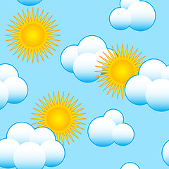 Image showing Abstract sky background with clouds and sun