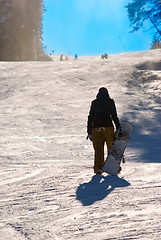 Image showing sunny ski slopes