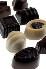 Image showing Dark, milk, and white chocolate 