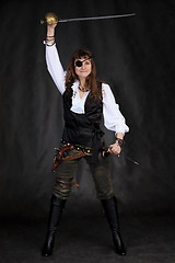 Image showing The girl - pirate with eye patch