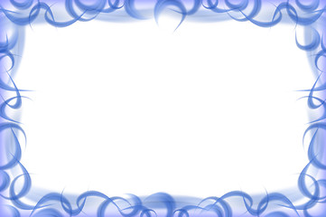 Image showing Abstract white -  blue feathers frame