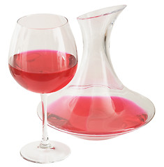 Image showing Decanter and goblet