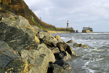 Image showing Lighthouse and Rocks