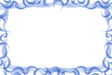 Image showing Abstract white -  blue feathers frame