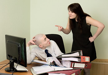 Image showing Bookkeeper and the secretary on a workplace