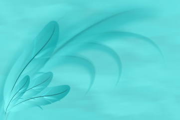 Image showing Abstract blue feathers illustration background