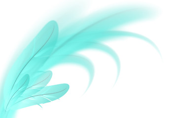 Image showing Abstract blue feathers on white background