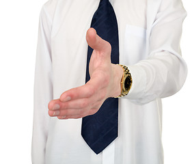 Image showing Business man with an open hand