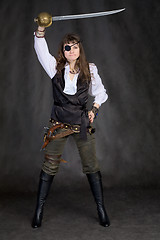 Image showing The girl - pirate with eye patch