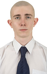 Image showing Portrait of the young man on a white background