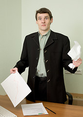 Image showing Director on a workplace with a crushed paper