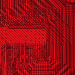 Image showing Industrial electronic red background