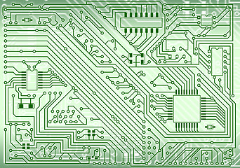 Image showing Hi-tech industrial electronic background