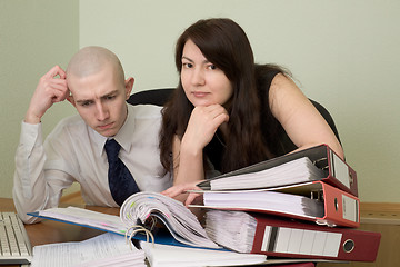 Image showing Bookkeeper and the secretary on a workplace