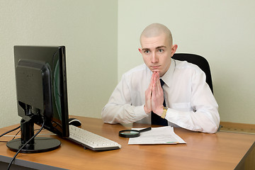 Image showing Manager on a workplace