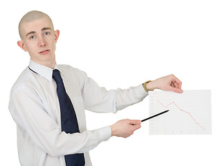 Image showing Guy with the financial graph in hands